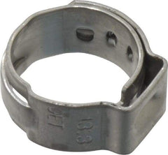 Oetiker - Stepless Ear Clamp - 1/2" Noml Size, 8mm Inner Width, 7mm Wide x 0.6mm Thick, Stainless Steel - Eagle Tool & Supply