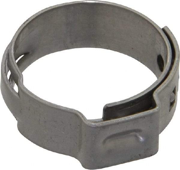 Oetiker - Stepless Ear Clamp - 11/16" Noml Size, 8mm Inner Width, 7mm Wide x 0.6mm Thick, Stainless Steel - Eagle Tool & Supply