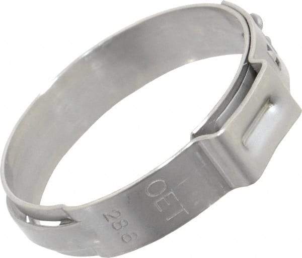 Oetiker - Stepless Ear Clamp - 1-1/8" Noml Size, 10mm Inner Width, 7mm Wide x 0.6mm Thick, Stainless Steel - Eagle Tool & Supply