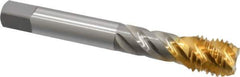 OSG - 3/4-10 UNC 4 Flute 2B Modified Bottoming Spiral Flute Tap - Vanadium High Speed Steel, TiN Finish, 125mm OAL, Right Hand Flute, Right Hand Thread - Eagle Tool & Supply