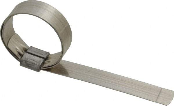 IDEAL TRIDON - 1-1/2" ID, Grade 201, Stainless Steel Preformed J-Type Clamp - 5/8" Wide x 0.03" Thick - Eagle Tool & Supply