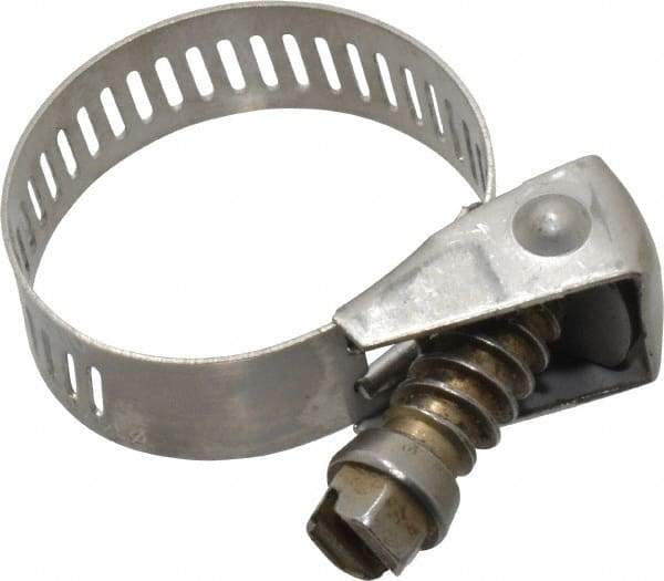 IDEAL TRIDON - SAE Size 12, 1/2 to 1-1/4" Diam, Stainless Steel Quick Release Worm Drive Clamp - 1/2" Wide, Material Grade 301, Series 550 - Eagle Tool & Supply