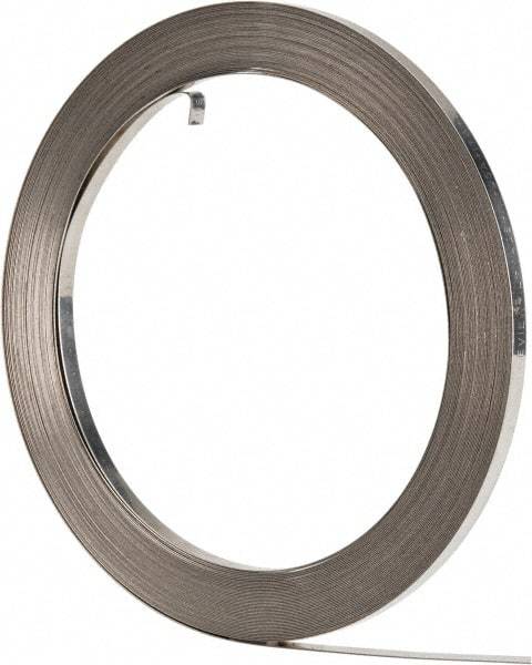 IDEAL TRIDON - Grade 201, Stainless Steel Banding Strap Roll - 3/8" Wide x 0.025" Thick - Eagle Tool & Supply