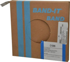 Made in USA - Grade 200 to 300, Stainless Steel Banding Strap Roll - 5/8" Wide x 0.015" Thick - Eagle Tool & Supply