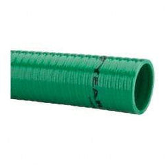 Continental ContiTech - 15 to 150°F, 1-1/2" Inside x 1.78" Outside Diam, PVC Liquid Suction & Discharge Hose - Green, 100' Long, 89 psi Working Pressure - Eagle Tool & Supply