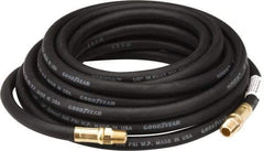 Continental ContiTech - 1/4" ID x 1/2" OD 25' Long Multipurpose Air Hose - MNPT x MNPT Ends, 200 Working psi, -40 to 190°F, 1/4" Fitting, Black - Eagle Tool & Supply