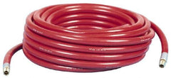 Made in USA - 3/8" ID x 5/8" OD 50' Long Multipurpose Air Hose - MNPT x MNPT Ends, 300 Working psi, -10 to 150°F, 1/4" Fitting, Yellow - Eagle Tool & Supply