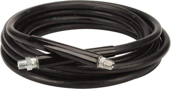 Continental ContiTech - 30' Long, 3/8" Fitting, Swivel Fitting, 0 to 250°F, Synthetic Rubber High Temp & High Pressure Hose - 3/8" Inside x 0.693" Outside Diam, Black, 3,000 psi - Eagle Tool & Supply