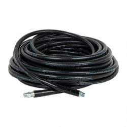 Continental ContiTech - 100' Long, 3/8" Fitting, Swivel Fitting, 0 to 250°F, Synthetic Rubber High Temp & High Pressure Hose - 3/8" Inside x 0.693" Outside Diam, Black, 3,000 psi - Eagle Tool & Supply