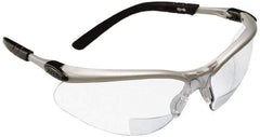 3M - +2.5, Clear Lenses, Scratch Resistant, Framed Magnifying Safety Glasses - UV Protection, Adjustable Temples, Silver/Black Plastic Frame, ANSI Z87.1-2010 - Eagle Tool & Supply