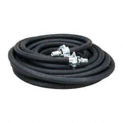 Continental ContiTech - 50' Long, 1/2" Fitting, Male NPT Fitting, -40 to 450°F, Synthetic Rubber High Temp & High Pressure Hose - 1/2" Inside x 1-1/16" Outside Diam, Black, 250 psi - Eagle Tool & Supply