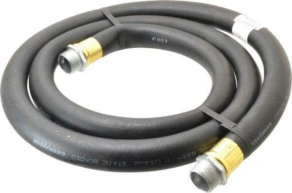 Continental ContiTech - 1" ID x 1-1/8" OD x 8' OAL, NPT Male x Male Petroleum Transfer Hose - 100 Max Working psi, 1" Fitting, Black - Eagle Tool & Supply