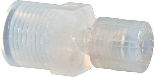 NewAge Industries - 1/8" Tube OD, PFA PTFE Plastic Compression Tube Female Connector - 1/4 NPT Pipe, 500°F Max, 1/4 Thread - Eagle Tool & Supply