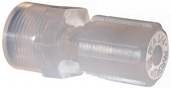 NewAge Industries - 1/4" Tube OD, PFA PTFE Plastic Compression Tube Female Connector - 3/8 NPT Pipe, 500°F Max, 3/8 Thread - Eagle Tool & Supply
