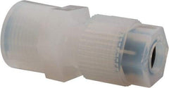 NewAge Industries - 3/8" Tube OD, PFA PTFE Plastic Compression Tube Female Connector - 3/8 NPT Pipe, 500°F Max, 3/8 Thread - Eagle Tool & Supply
