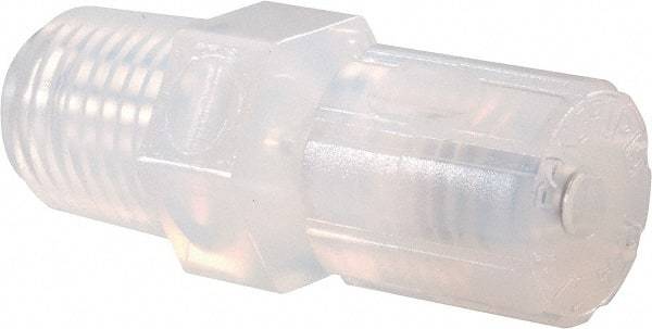 NewAge Industries - 1/8" Tube OD, PFA PTFE Plastic Compression Tube Male Connector - 1/4 NPT Pipe, 500°F Max, 1/4 Thread - Eagle Tool & Supply