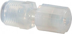 NewAge Industries - 1/4" Tube OD, PFA PTFE Plastic Compression Tube Male Connector - 1/2 NPT Pipe, 500°F Max, 1/2 Thread - Eagle Tool & Supply