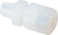 NewAge Industries - 3/8" Tube OD, PFA PTFE Plastic Compression Tube Male Connector - 1/4 NPT Pipe, 500°F Max, 1/4 Thread - Eagle Tool & Supply