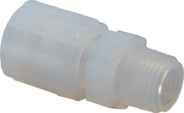NewAge Industries - 3/8" Tube OD, PFA PTFE Plastic Compression Tube Male Connector - 3/8 NPT Pipe, 500°F Max, 3/8 Thread - Eagle Tool & Supply