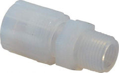 NewAge Industries - 3/8" Tube OD, PFA PTFE Plastic Compression Tube Male Connector - 3/8 NPT Pipe, 500°F Max, 3/8 Thread - Eagle Tool & Supply