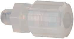 NewAge Industries - 1/2" Tube OD, PFA PTFE Plastic Compression Tube Male Connector - 1/4 NPT Pipe, 500°F Max, 1/4 Thread - Eagle Tool & Supply