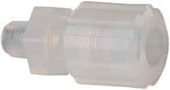 NewAge Industries - 1/2" Tube OD, PFA PTFE Plastic Compression Tube Male Connector - 1/4 NPT Pipe, 500°F Max, 1/4 Thread - Eagle Tool & Supply