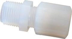 NewAge Industries - 1/2" Tube OD, PFA PTFE Plastic Compression Tube Male Connector - 1/2 NPT Pipe, 500°F Max, 1/2 Thread - Eagle Tool & Supply