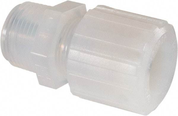 NewAge Industries - 3/4" Tube OD, PFA PTFE Plastic Compression Tube Male Connector - 3/4 NPT Pipe, 500°F Max, 3/4 Thread - Eagle Tool & Supply