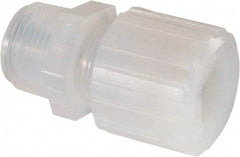 NewAge Industries - 3/4" Tube OD, PFA PTFE Plastic Compression Tube Male Connector - 3/4 NPT Pipe, 500°F Max, 3/4 Thread - Eagle Tool & Supply