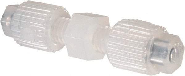 NewAge Industries - 1/8" Tube OD, PFA PTFE Plastic Compression Tube Union - 500°F Max - Eagle Tool & Supply