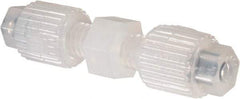 NewAge Industries - 1/8" Tube OD, PFA PTFE Plastic Compression Tube Union - 500°F Max - Eagle Tool & Supply
