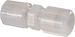 NewAge Industries - 3/8" Tube OD, PFA PTFE Plastic Compression Tube Union - 500°F Max - Eagle Tool & Supply