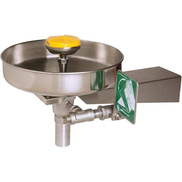 Haws - 15" Wide x 13" High, Wall Mount, Stainless Steel Bowl, Eye & Face Wash Station - 13" Inlet, 3.7 GPM Flow Rate - Eagle Tool & Supply