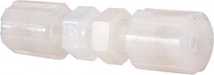 NewAge Industries - 1/4" Tube OD, PFA PTFE Plastic Compression Tube Bulkhead Union - 500°F Max - Eagle Tool & Supply