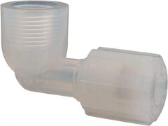 NewAge Industries - 3/8" Tube OD, PFA PTFE Plastic Compression Tube Female Elbow - 3/8 NPT Pipe, 500°F Max, 3/8 Thread - Eagle Tool & Supply