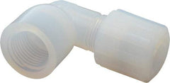 NewAge Industries - 1/2" Tube OD, PFA PTFE Plastic Compression Tube Female Elbow - 1/2 NPT Pipe, 500°F Max, 1/2 Thread - Eagle Tool & Supply