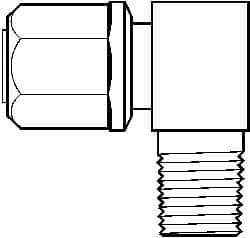 NewAge Industries - 3/8" Tube OD, PFA PTFE Plastic Compression Tube Male Elbow - 1/8 NPT Pipe, 500°F Max, 1/8 Thread - Eagle Tool & Supply