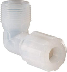 NewAge Industries - 1/2" Tube OD, PFA PTFE Plastic Compression Tube Male Elbow - 3/4 NPT Pipe, 500°F Max, 3/4 Thread - Eagle Tool & Supply