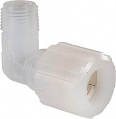 NewAge Industries - 3/4" Tube OD, PFA PTFE Plastic Compression Tube Male Elbow - 1/2 NPT Pipe, 500°F Max, 1/2 Thread - Eagle Tool & Supply