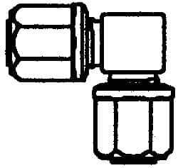 NewAge Industries - 1/8" Tube OD, PFA PTFE Plastic Compression Tube Union Elbow - 500°F Max - Eagle Tool & Supply
