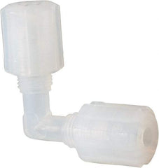 NewAge Industries - 1/4" Tube OD, PFA PTFE Plastic Compression Tube Union Elbow - 500°F Max - Eagle Tool & Supply