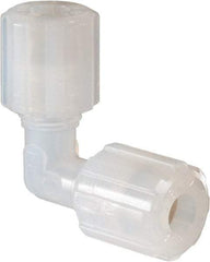 NewAge Industries - 3/8" Tube OD, PFA PTFE Plastic Compression Tube Union Elbow - 500°F Max - Eagle Tool & Supply