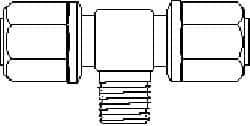 NewAge Industries - 3/4" Tube OD, PFA PTFE Plastic Compression Tube Male Branch Tee - 3/4 NPT Pipe, 500°F Max, 3/4 Thread - Eagle Tool & Supply