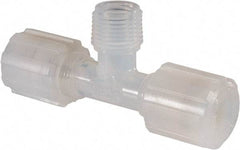 NewAge Industries - 3/8" Tube OD, PFA PTFE Plastic Compression Tube Male Branch Tee - 3/8 NPT Pipe, 500°F Max, 3/8 Thread - Eagle Tool & Supply