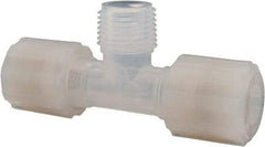 NewAge Industries - 1/2" Tube OD, PFA PTFE Plastic Compression Tube Male Branch Tee - 1/2 NPT Pipe, 500°F Max, 1/2 Thread - Eagle Tool & Supply