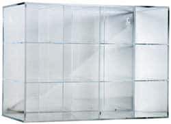 PRO-SAFE - 12 Pair Cabinet with Individual Compartments, Acrylic Safety Goggles Dispenser - 18 Inch Wide x 14 Inch High x 12 Inch Deep, Table and Wall Mount - Eagle Tool & Supply
