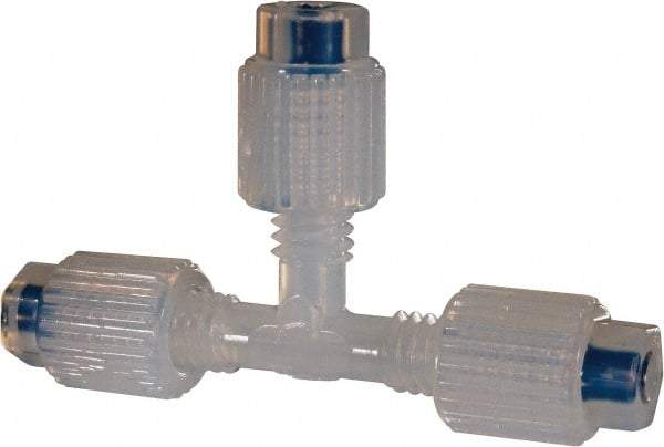 NewAge Industries - 1/8" Tube OD, PFA PTFE Plastic Compression Tube Union Tee - 500°F Max - Eagle Tool & Supply