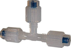 NewAge Industries - 1/8" Tube OD, PFA PTFE Plastic Compression Tube Union Tee - 500°F Max - Eagle Tool & Supply
