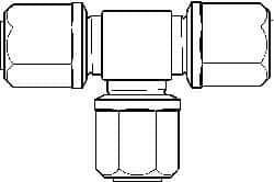 NewAge Industries - 1/2" Tube OD, PFA PTFE Plastic Compression Tube Union Tee - 500°F Max - Eagle Tool & Supply