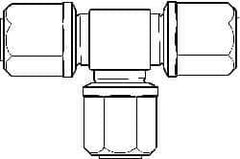 NewAge Industries - 1/2" Tube OD, PFA PTFE Plastic Compression Tube Union Tee - 500°F Max - Eagle Tool & Supply